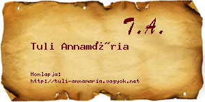Tuli Annamária névjegykártya